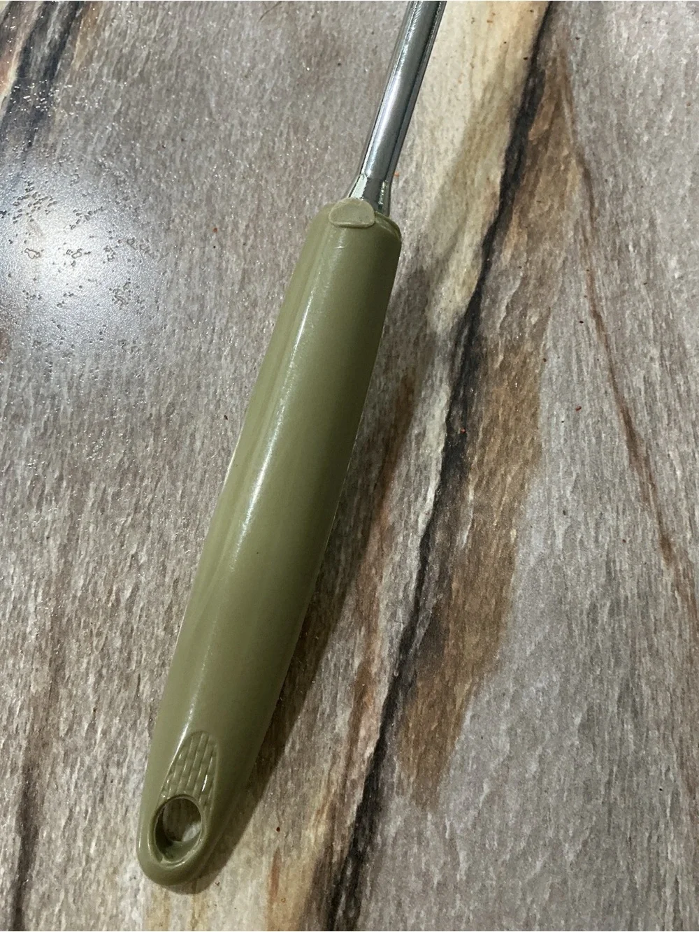 Vintage Ekco Slotted Spatula Turner Avocado Green Handle MCM Kitchen Utensil